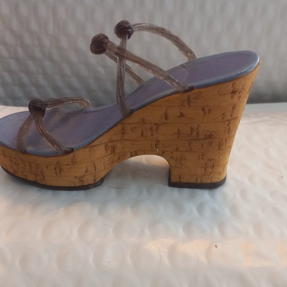 Just The Right Shoe By Raine Cork Wedge Mini Figurine 25093 - Picture 2 of 9